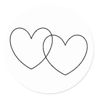 "Interlocking Hearts" Stickers