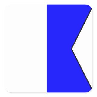 International maritime signal flag letter nautical square sticker