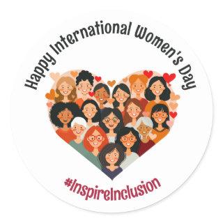 International Women's Day | IWD March 8 | Heart Classic Round Sticker
