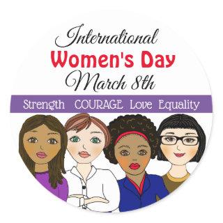 International Women's Day March 8th Classic Round Sticker