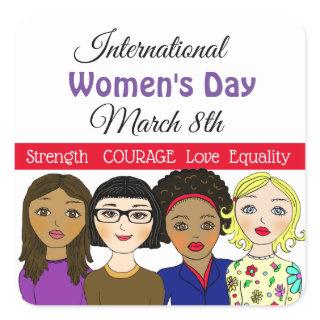 International Women's Day March 8th Square Sticker