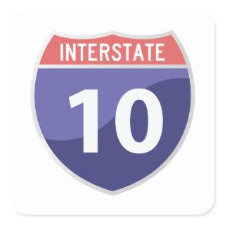 Interstate 10 (I-10) Road Trip Travel Sticker