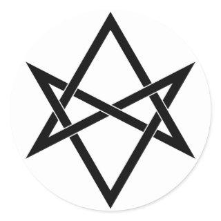 Interwoven unicursal hexagram classic round sticker
