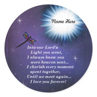 Into The Light Dragonfly Classic Round Sticker