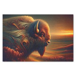 Intricate American Southwest Bison Decoupage  Tissue Paper