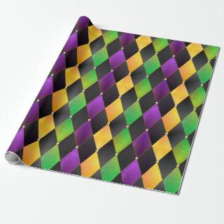 Intricate Mardi Gras Colors Diamond Argyle