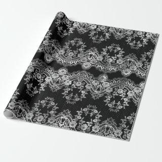 Intricate White Lace on Black
