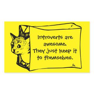 Introverts are Awesome Cat in a Bag Sticker