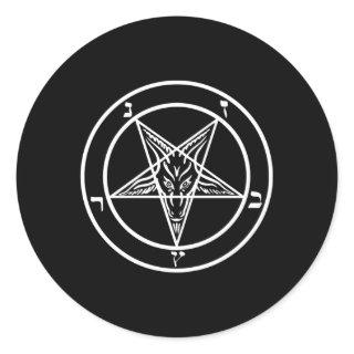 Inverted Pentagram Baphomet Goat Classic Round Sticker