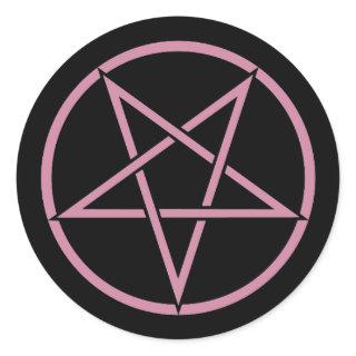 Inverted pentagram (pentagram color customizable) classic round sticker