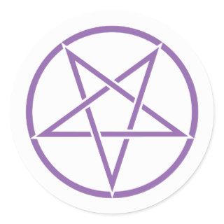 Inverted pentagram (pentagram color customizable) classic round sticker