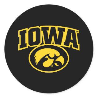 Iowa Logotype with Hawkeye Classic Round Sticker