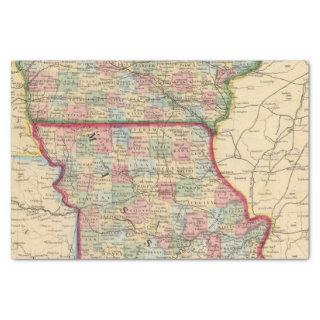 Iowa, Missouri Map by Mitchell Tissue Paper