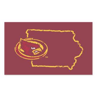 Iowa State Logo Distressed Rectangular Sticker