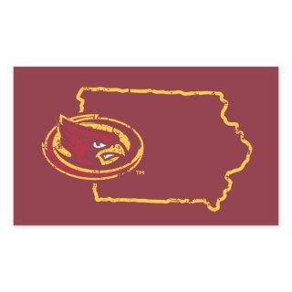 Iowa State Logo Distressed Rectangular Sticker