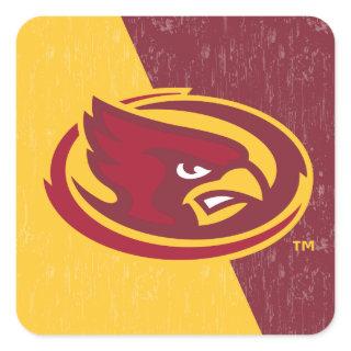 Iowa State University | Distressed Block Design Square Sticker