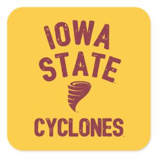 Iowa State University | Iowa Cyclone Distressed Square Sticker