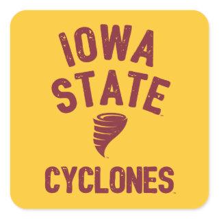 Iowa State University | Iowa Cyclone Distressed Square Sticker