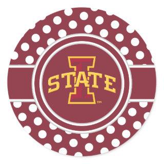 Iowa State University | ISU Polka Dot Pattern Classic Round Sticker