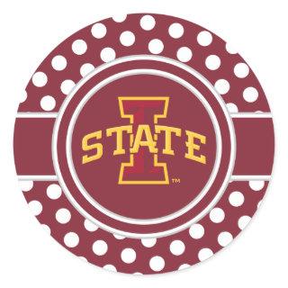 Iowa State University | ISU Polka Dot Pattern Classic Round Sticker