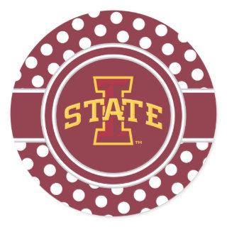 Iowa State University | ISU Polka Dot Pattern Classic Round Sticker