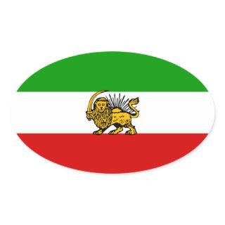 Iran Lion & Sun Flag Oval Sticker