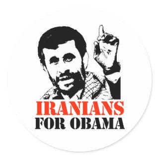 IRANIANS FOR OBAMA CLASSIC ROUND STICKER