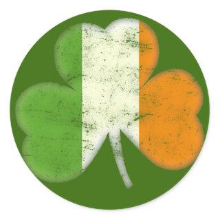 Ireland Flag Shamrock Classic Round Sticker