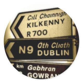 Ireland Roadside Signs Classic Round Sticker