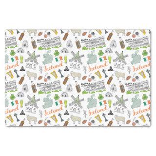 Ireland Sketch Doodle Pattern Tissue Paper