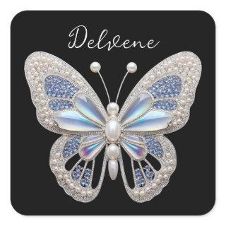 Iridescent Butterfly Elegance Square Sticker