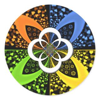 Iridescent Hearts Seamless Polka Dot Abstract Art  Classic Round Sticker