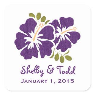 Iris Hibiscus Favor Label Stickers