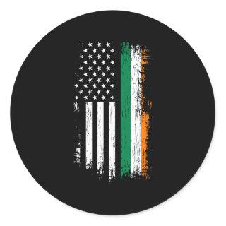 Irish American Flag Pride Ireland Usa Classic Round Sticker