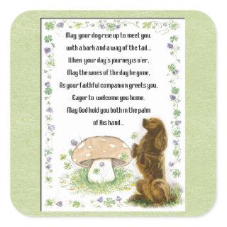 Irish Blessing for the Dogs  St Pats Square Sticker