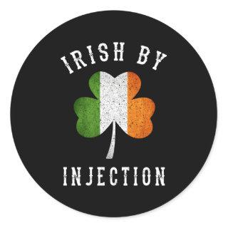 Irish By Injections St Patricks Day Classic Round Sticker