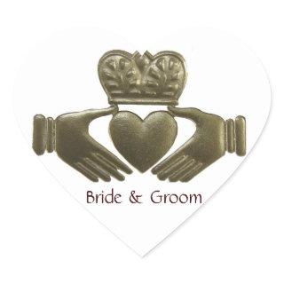Irish Claddagh heart Gold Wedding Seals