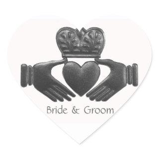 Irish Claddagh Heart shaped Love Symbol Heart Sticker