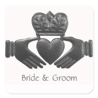 Irish Claddagh Heart shaped Love Symbol Square Sticker