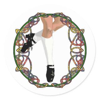 Irish Dancer Hard Shoe Classic Round Sticker