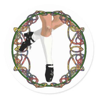 Irish Dancer Hard Shoe Classic Round Sticker