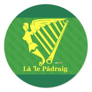 Irish Harp Classic Round Sticker