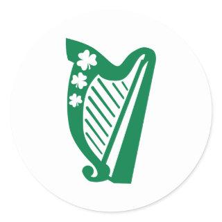 Irish harp classic round sticker