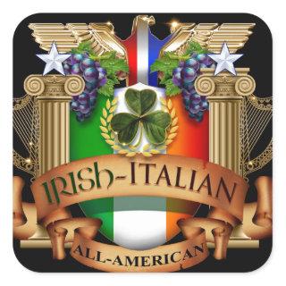 Irish Italian all American Square Sticker