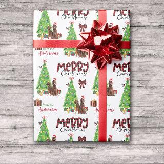Irish Setter Dogs and Christmas Tree