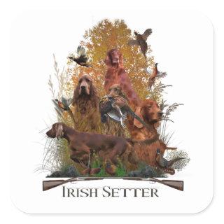 Irish Setter with pheasant       Square Sticker