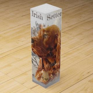 Irish setter with pheasant  wine box