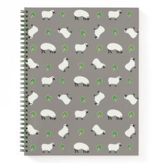 Irish Shamrock and Sheep Pattern Notebook