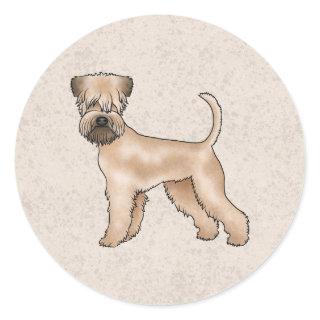 Irish Soft-Coated Wheaten Terrier Cute Dog Beige Classic Round Sticker