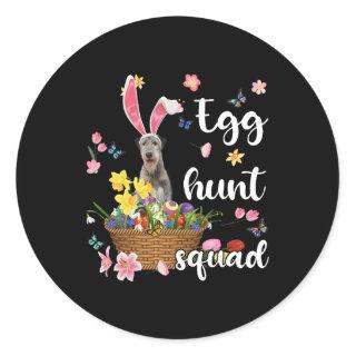 Irish Wolfhound Happy Easter Day Easter Colorful E Classic Round Sticker